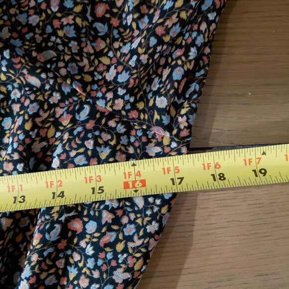 Madewell Georgette Smocked Neck Midi Floral Dress 70s Prairie Modest Boho - Picture 5 of 8